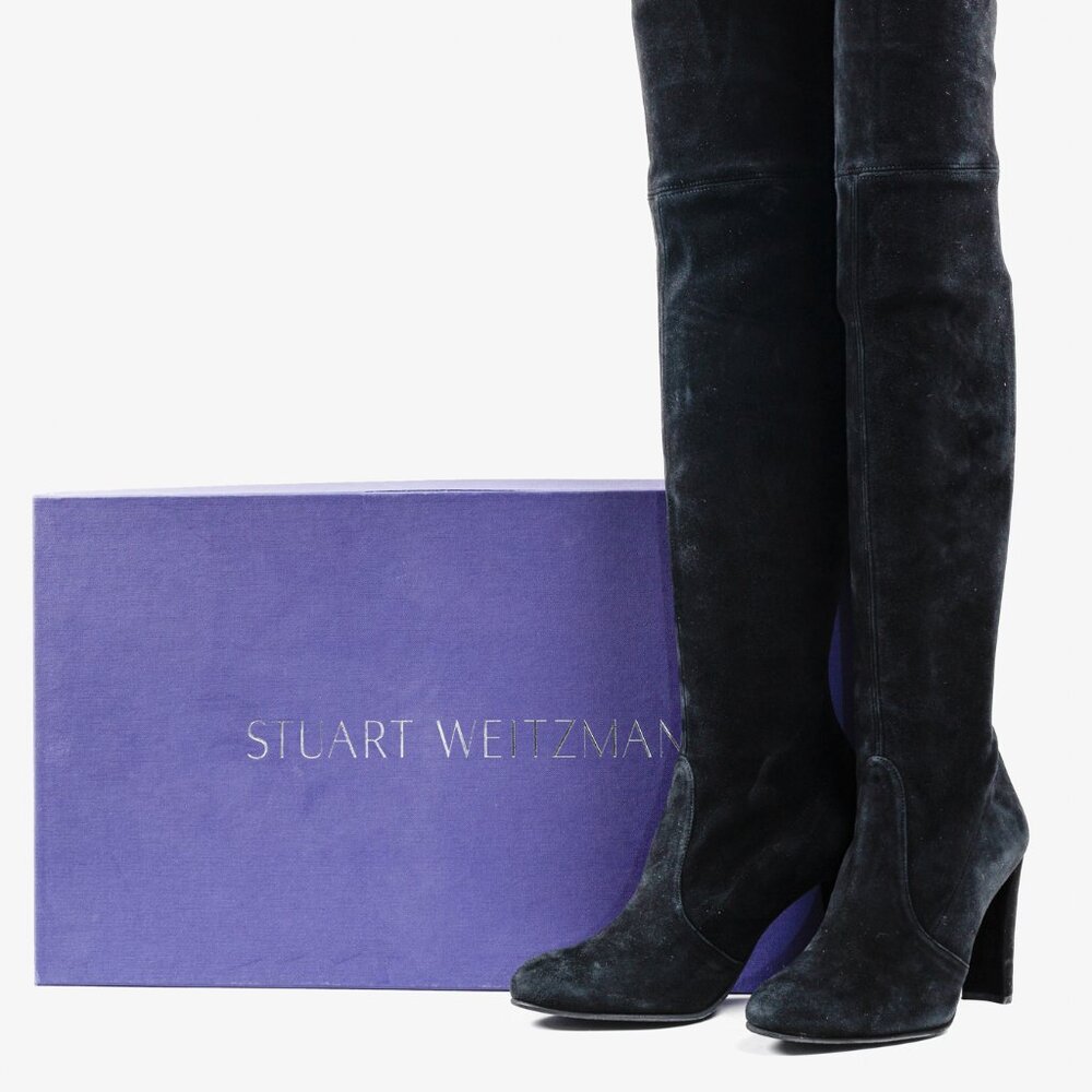 Stuart Weitzman Black Highland Over-The-Knees Boots